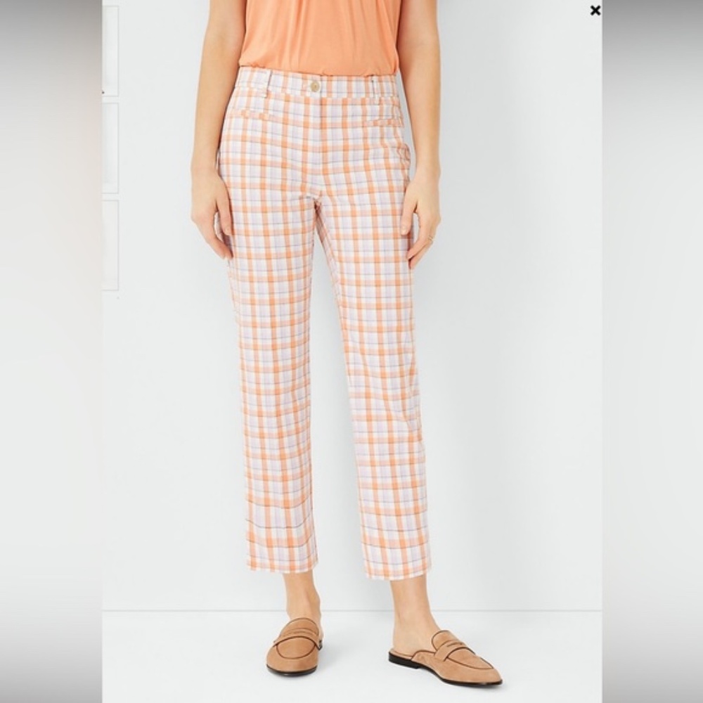 Ann Taylor Plaid Cotton Crop Pant